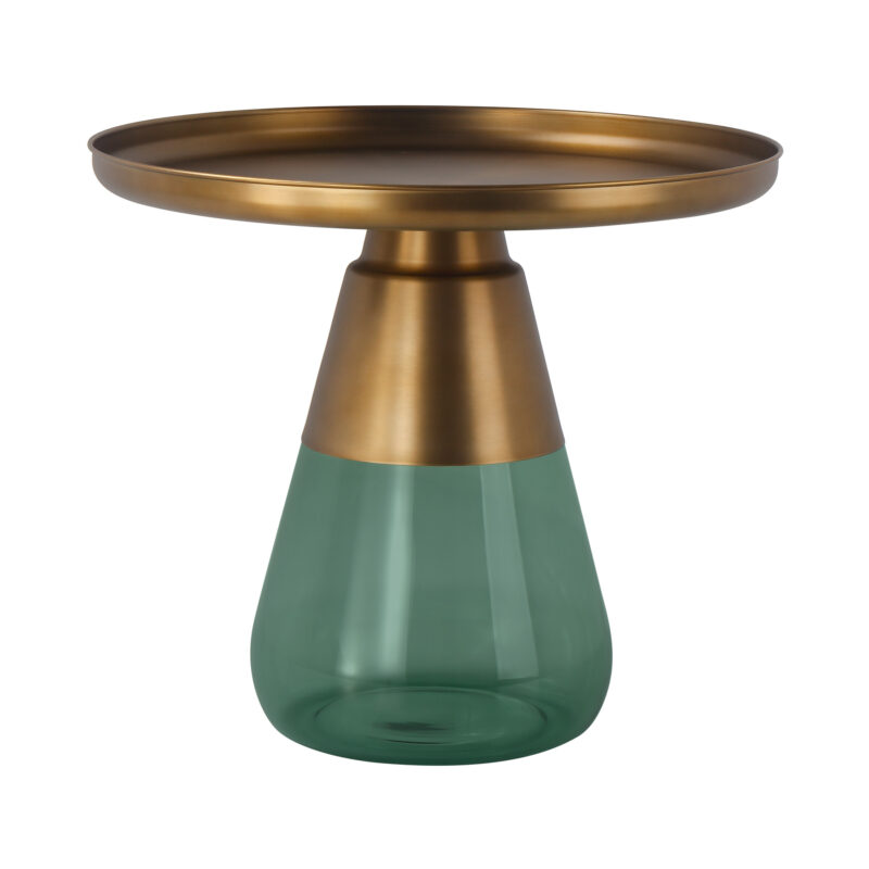 Metal round glass coffee table