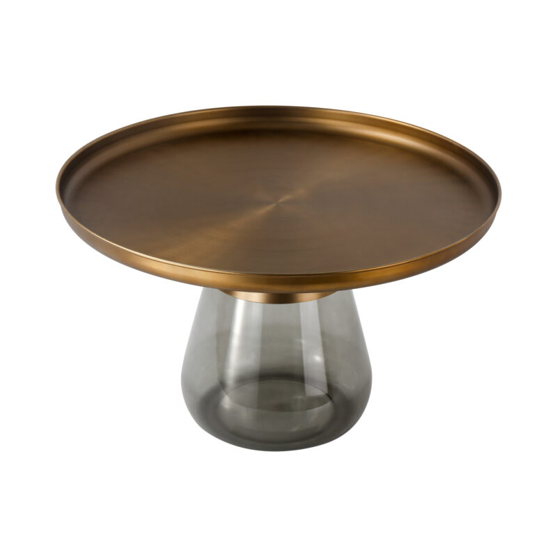 Metal round glass coffee table
