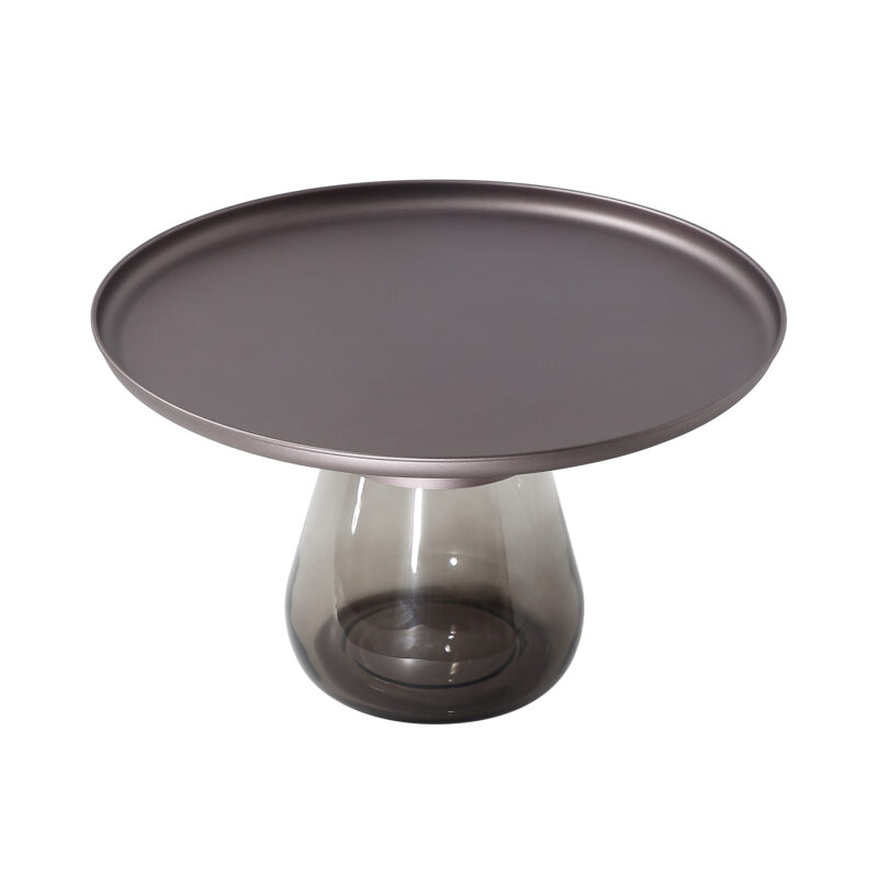 Metal round glass coffee table