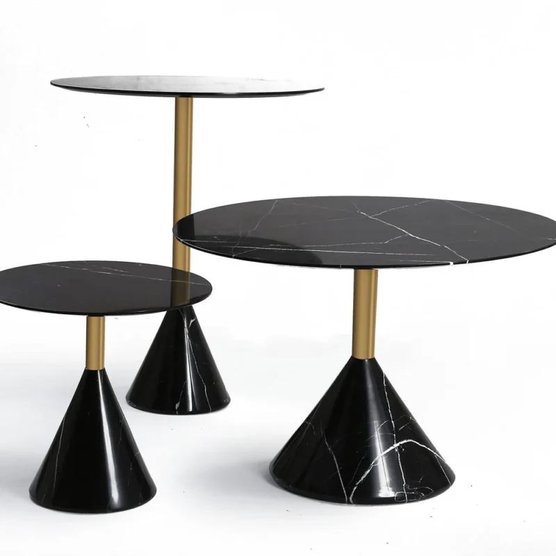 Carbon Steel Marble Side Table