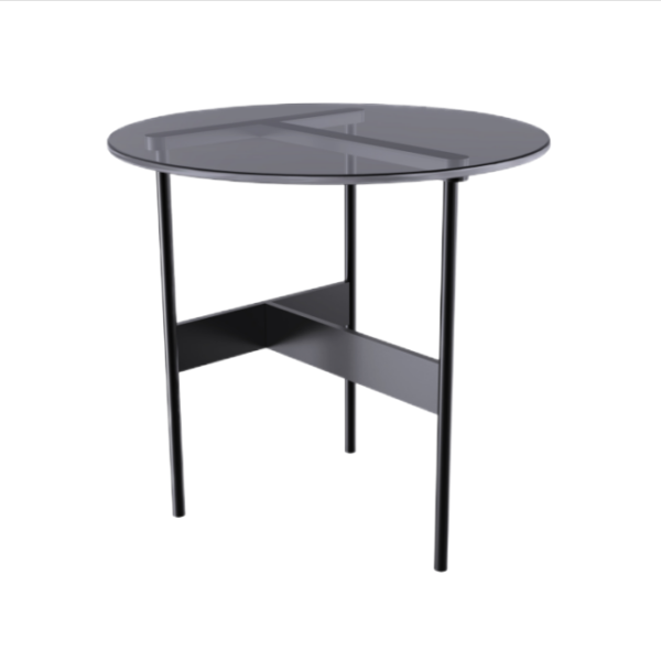 Minimalism Carbon Steel Glass Sidee Table