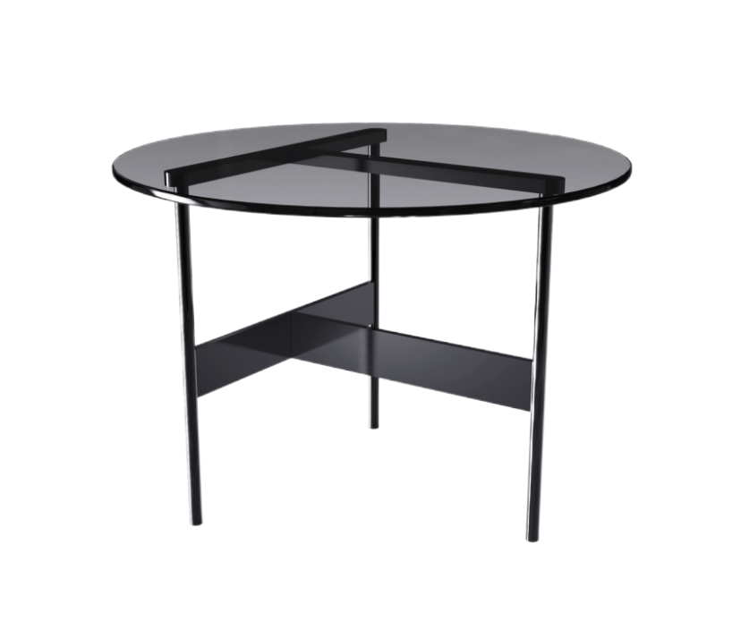 Minimalism Carbon Steel Glass Sidee Table