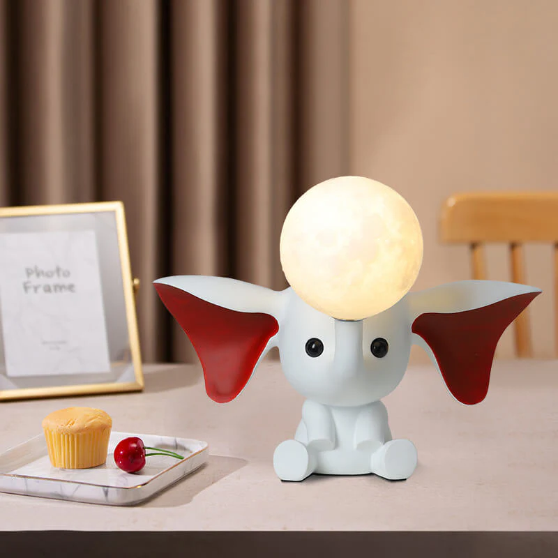Creative Elephant Moon Resin Decorate 1-Light Table Lamp