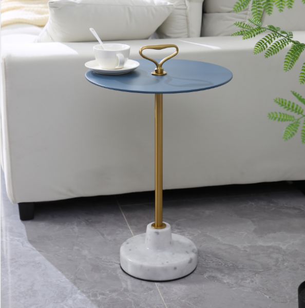 Mediterranean Style Carbon Steel Marble Coffee Table