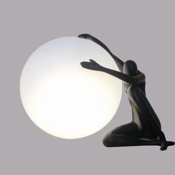 Resin Ball Holding Female Table Lamp