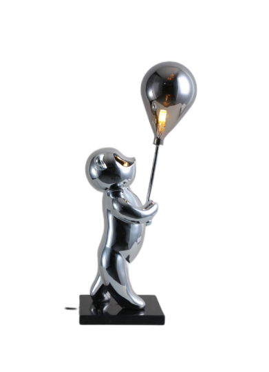 Resin Electroplated silver plating Little Bear Holding Balloon Table Lamp