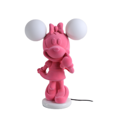 Resin Pink Mickey Mouse Paint Plush Minnie Table Lamp