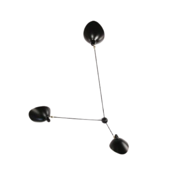 Serge Mouille Three-Arm Fixed Spider Wall Lamp