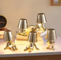Creative LED Rechargeable Touch Little Golden Man Table Lamp