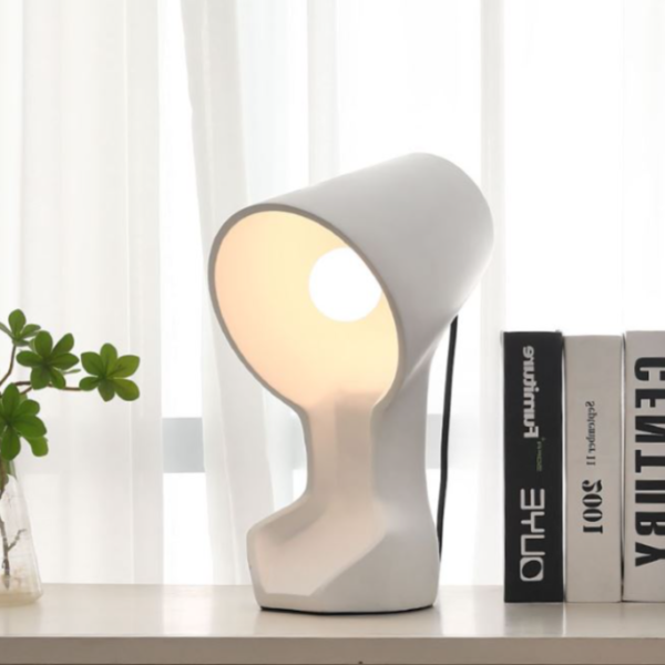 Minimalist Resin Cover Table Lamp White