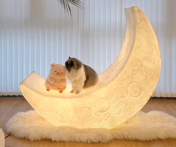 Advanced Luminous Lounge Chair Moon Floor Lamp