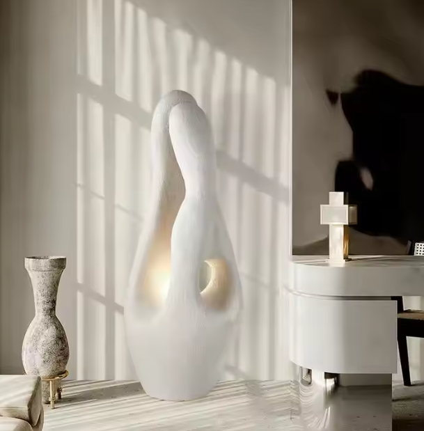 Greek Style Resin White Floor Lamp