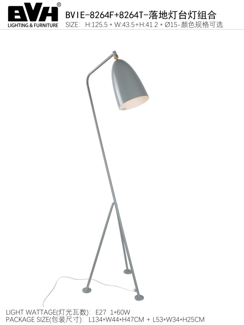 Modern Copper Carbon Steel Floor Lamp