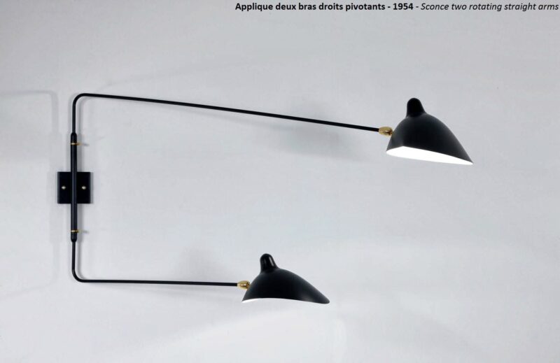 Serge Mouille Two-Arm Rotating Wall Sconce