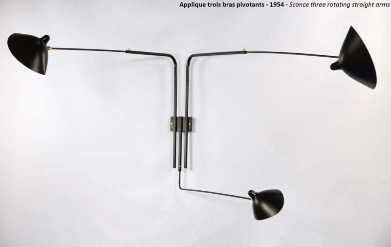 Serge Mouille Three-Arm Rotating Wall Sconce