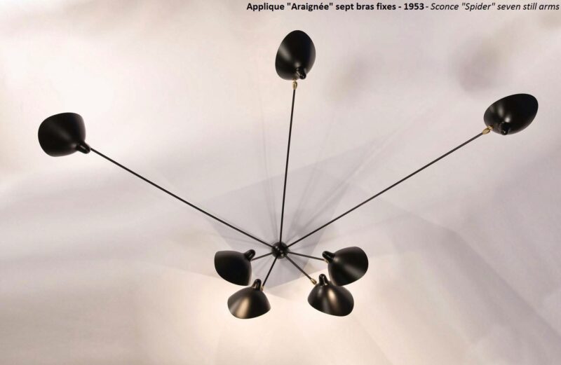 Serge Mouille Seven-Arm Spider Wall Lamp