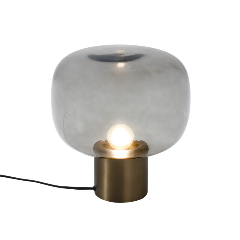 Transparent Aluminum Base Glass Shade Table Lamp