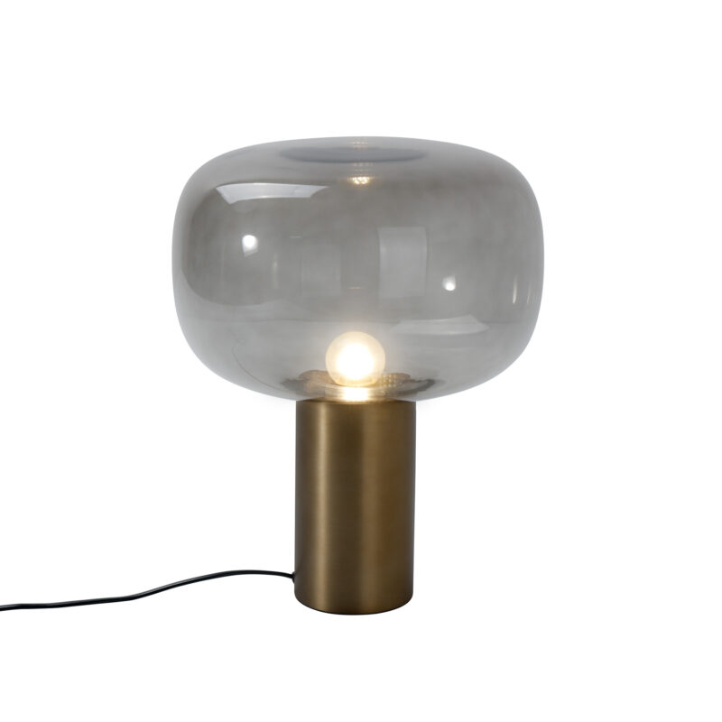 Transparent Glass Shade Aluminum Base Table Lamp Big
