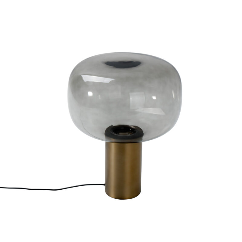 Transparent Glass Shade Aluminum Base Table Lamp Big