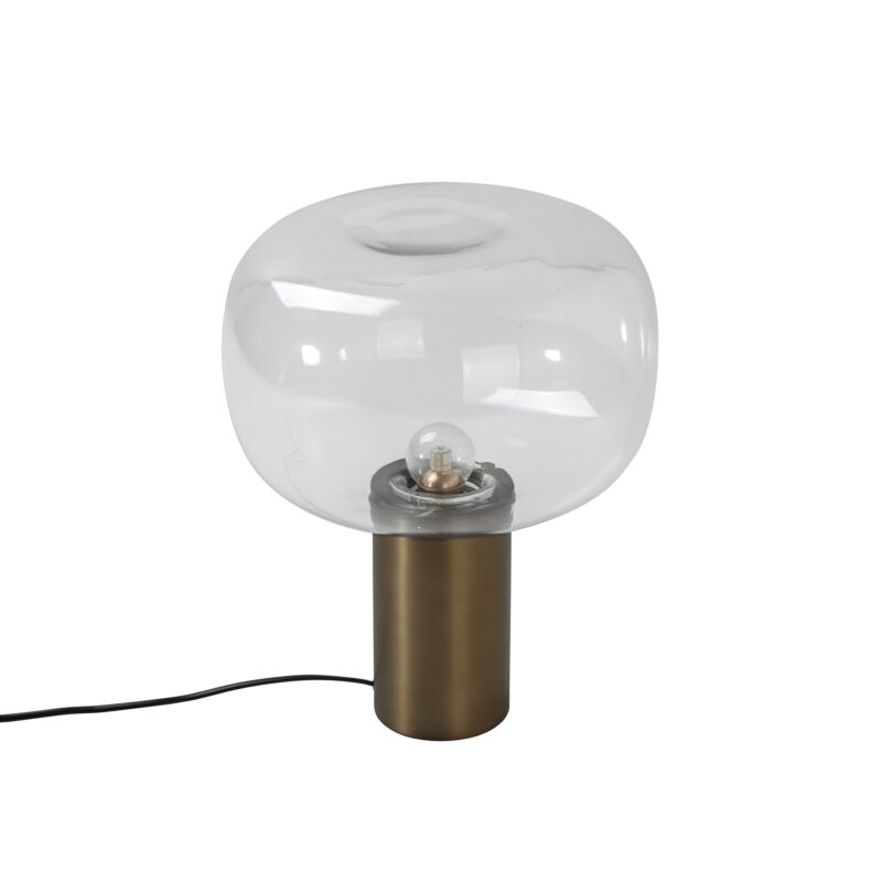 Transparent Glass Shade Aluminum Base Table Lamp Big