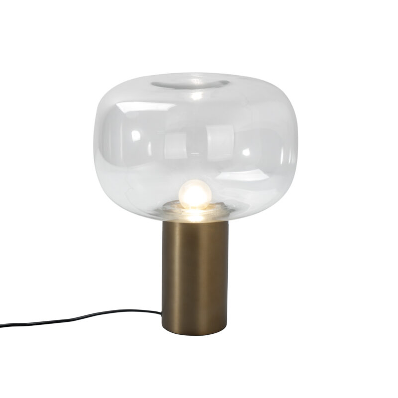 Transparent Glass Shade Aluminum Base Table Lamp Big