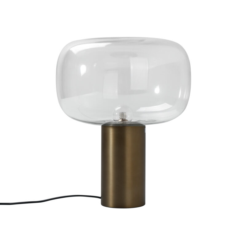 Transparent Glass Shade Aluminum Base Table Lamp Big