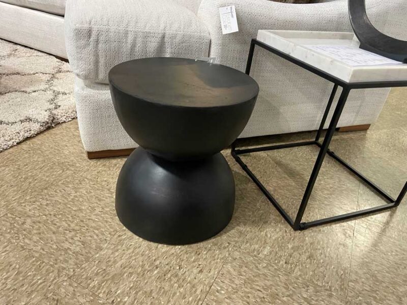 Round Hourglass Silhouette Magnesium Oxide Side Table