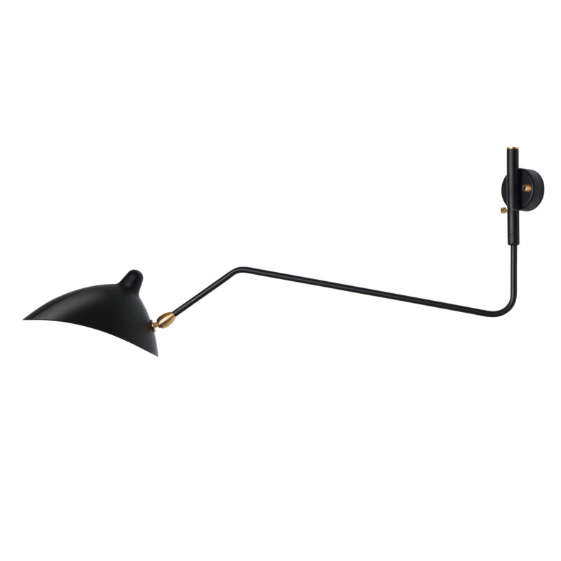 Serge Mouille One-Arm Curved Rotating Wall Sconce