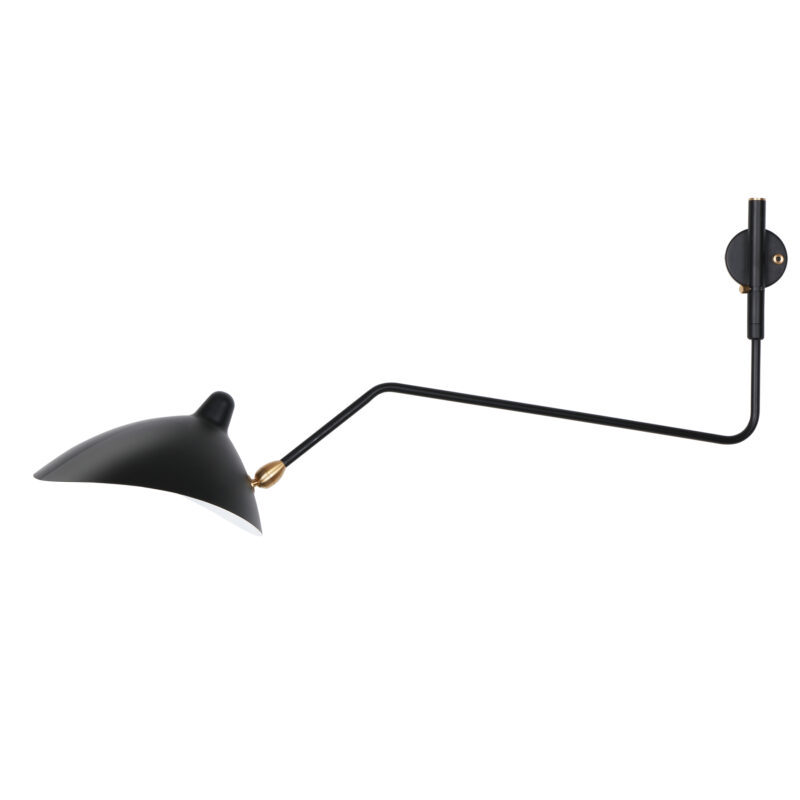 Serge Mouille One-Arm Curved Rotating Wall Sconce