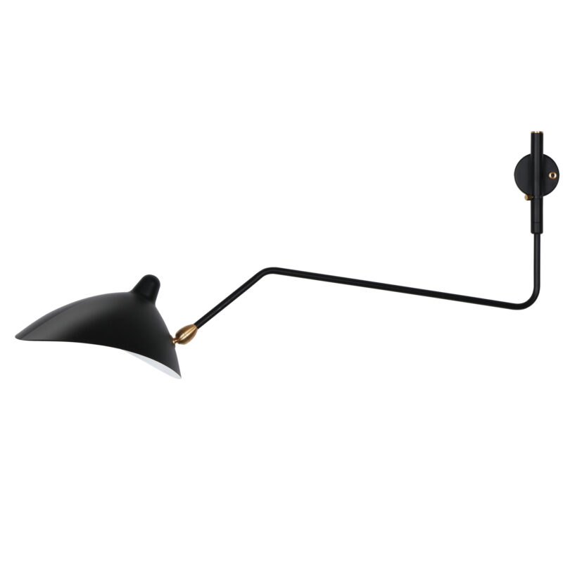 Serge Mouille One-Arm Curved Rotating Wall Sconce