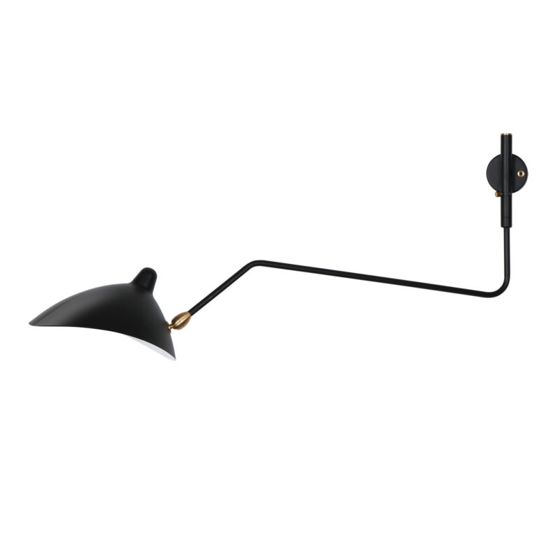 Serge Mouille One-Arm Curved Rotating Wall Sconce