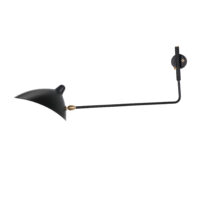 Serge Mouille One Straight Arm Double Rotulas Wall Lamp