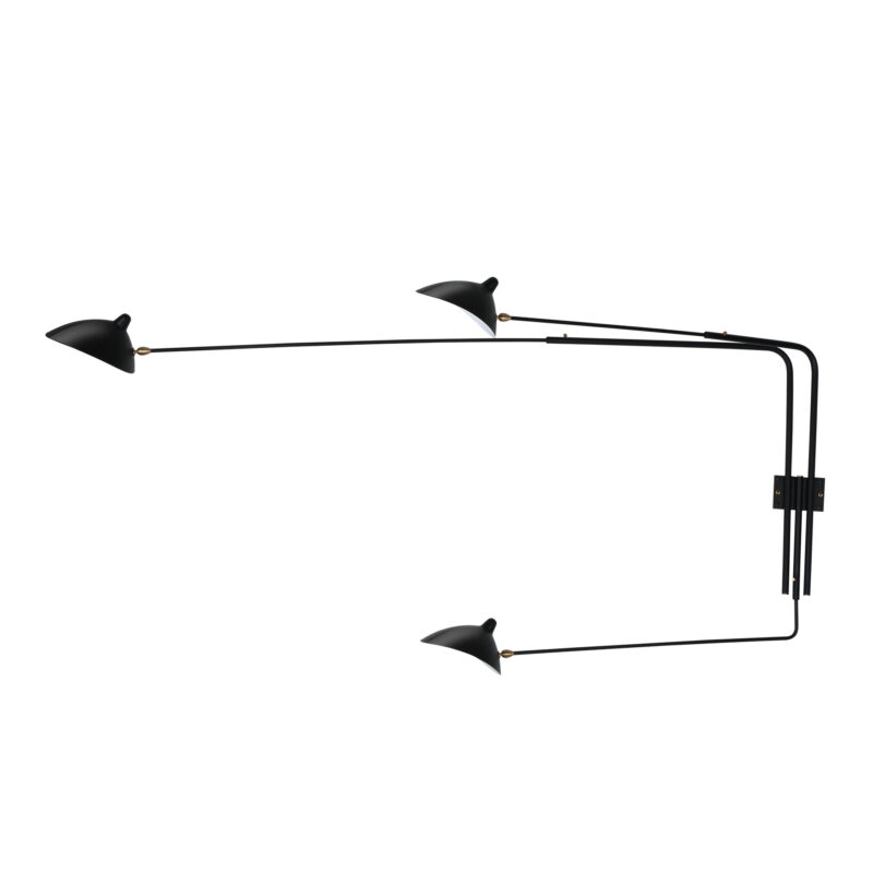 Serge Mouille Three-Arm Rotating Wall Sconce