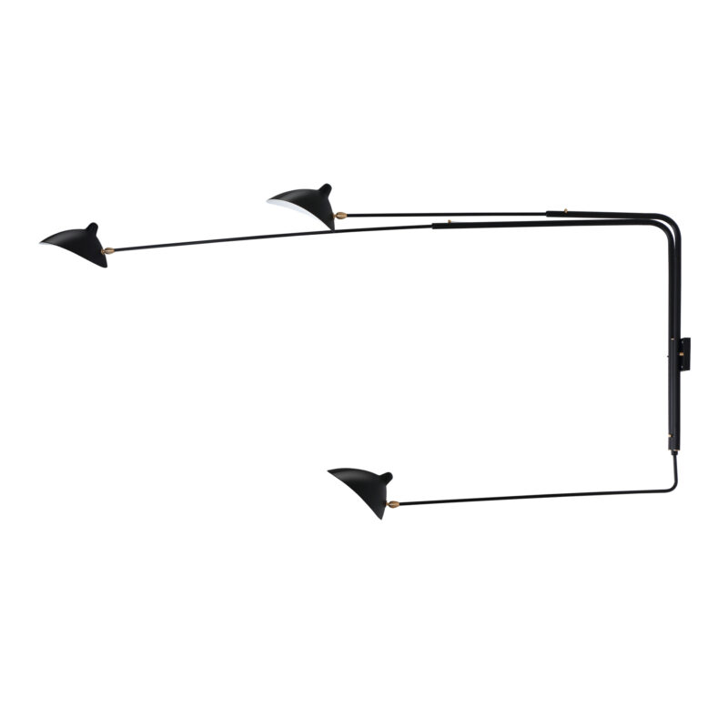 Serge Mouille Three-Arm Rotating Wall Sconce