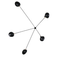 Serge Mouille Five-Arm Fixed Spider Wall Lamp