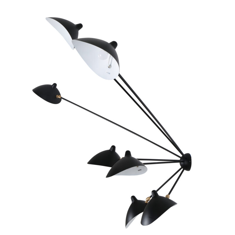 Serge Mouille Seven-Arm Spider Wall Lamp