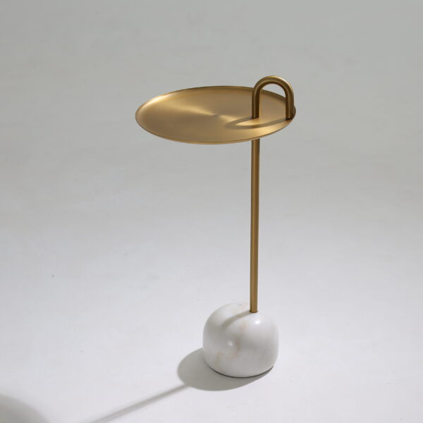 Huanggu Copper Marble / Iron Side Table