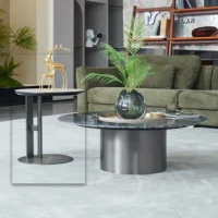 Stylish Saddle Leather Side Table