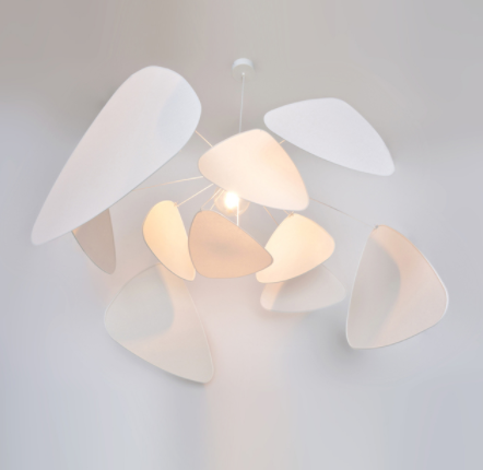 Elastic Fabric Wrought Iron Ceiling Lamp