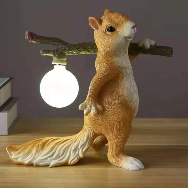 Creative Resin Glass Squirrel Table Lamp Hand-painted