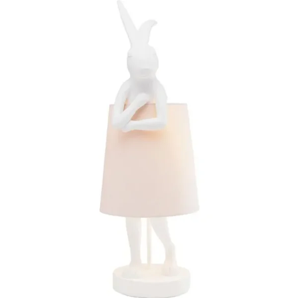 Long Eared Rabbit Resin Table Lamp White