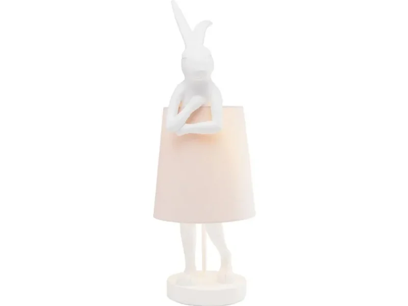 Long Eared Rabbit Resin Table Lamp White