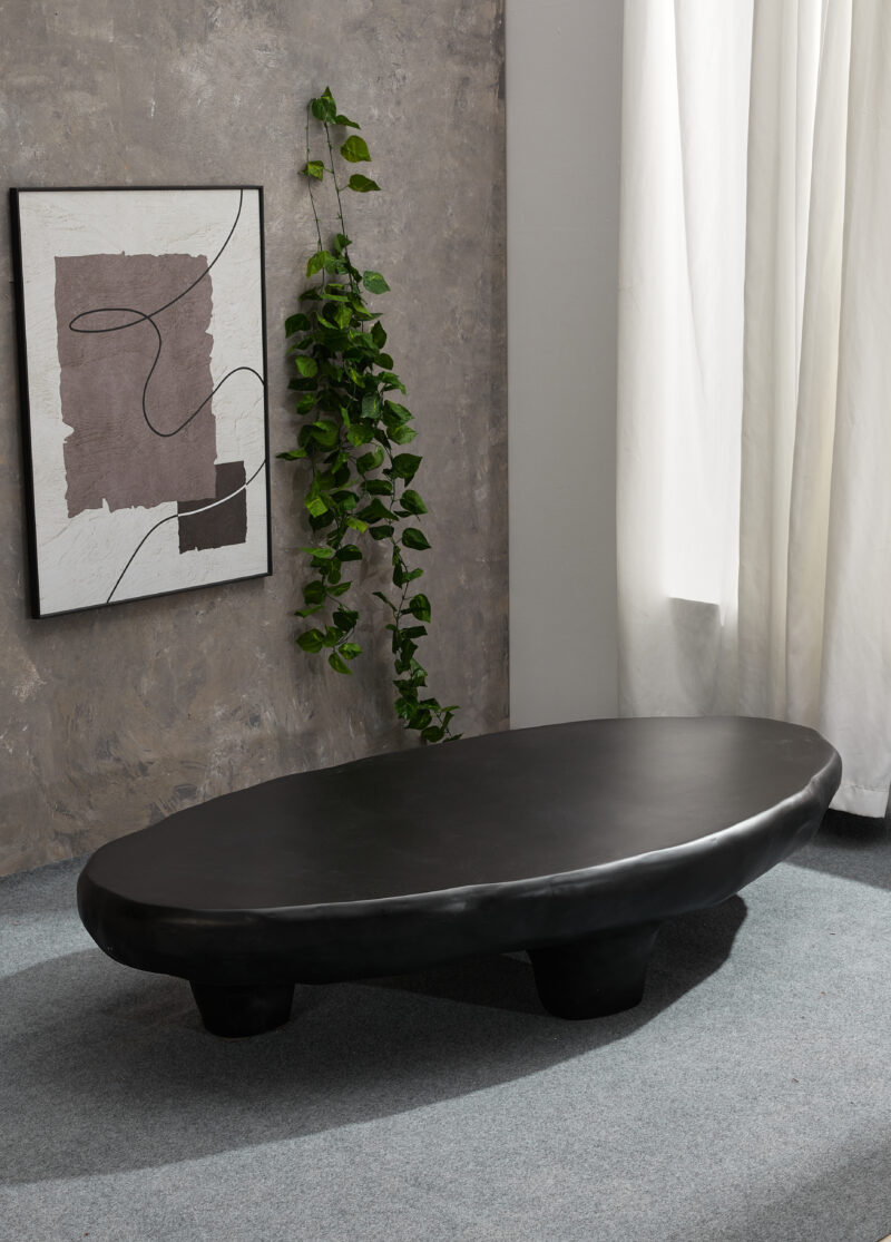 Large Black Magnesium Oxide Coffee Table