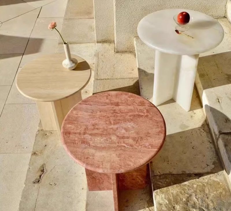 Light Luxury Marble Round Side Table
