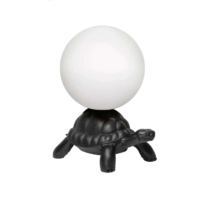 Modern Tortoise Resin Table Lamp Ornament Black