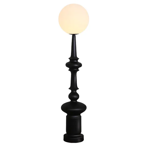 Vintage Roman Round Resin Acrylic Floor Lamp Tall