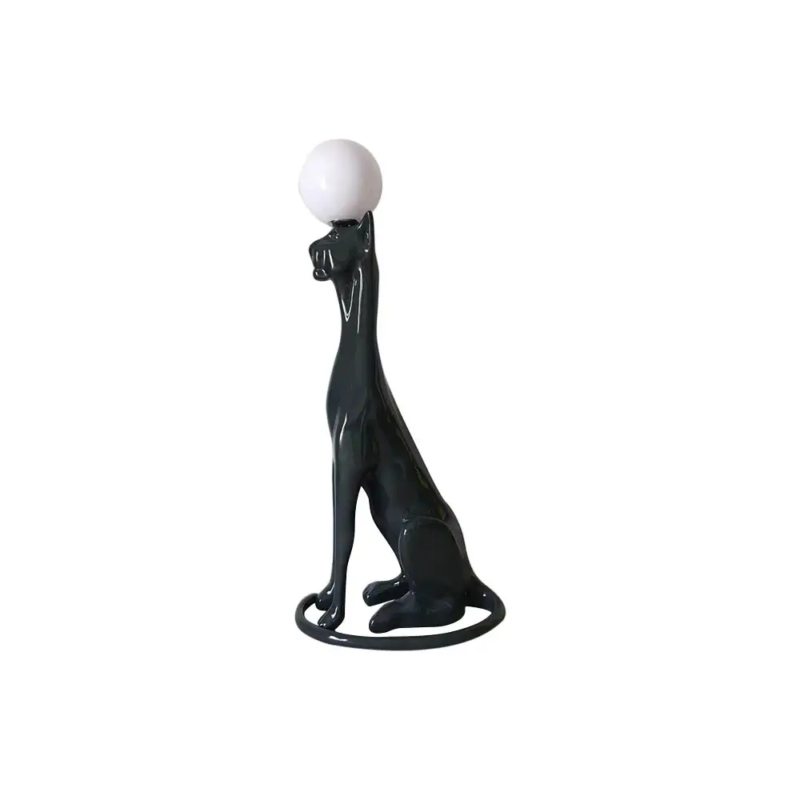 Creative Fiberglass Sitting Leopard Scuipture Floor Lamp