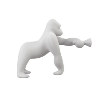 Creative White Fiberglass Small Gorilla Floor Lamp