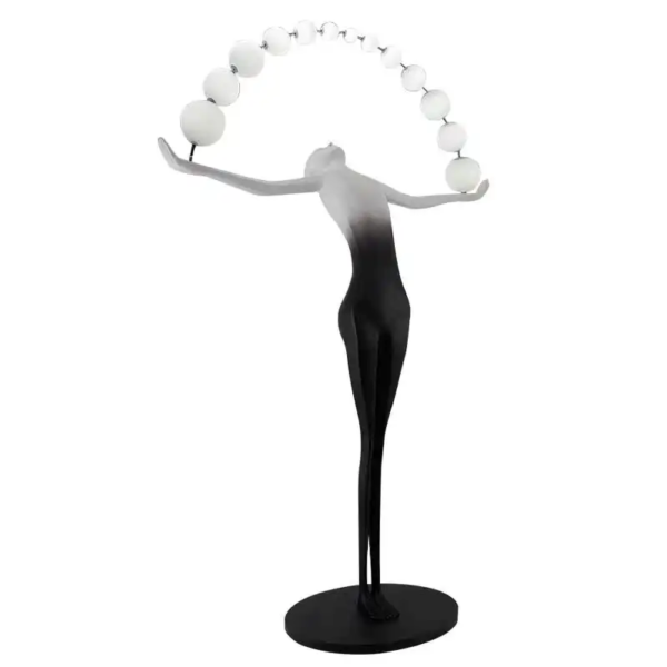 Modern Humanoid Art Fiberglass Sculpture Hotel Living Room Bedroom Floor Lamp