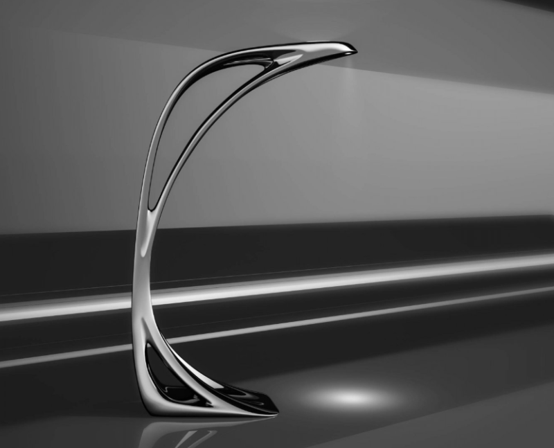 Modern Innovative Black Fiberglass Floor Lamp